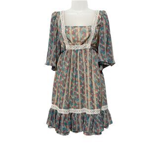 Jovovich Hawk for Target Babydoll Dress Juniors Size 5 Short Sleeve Boho Hippie